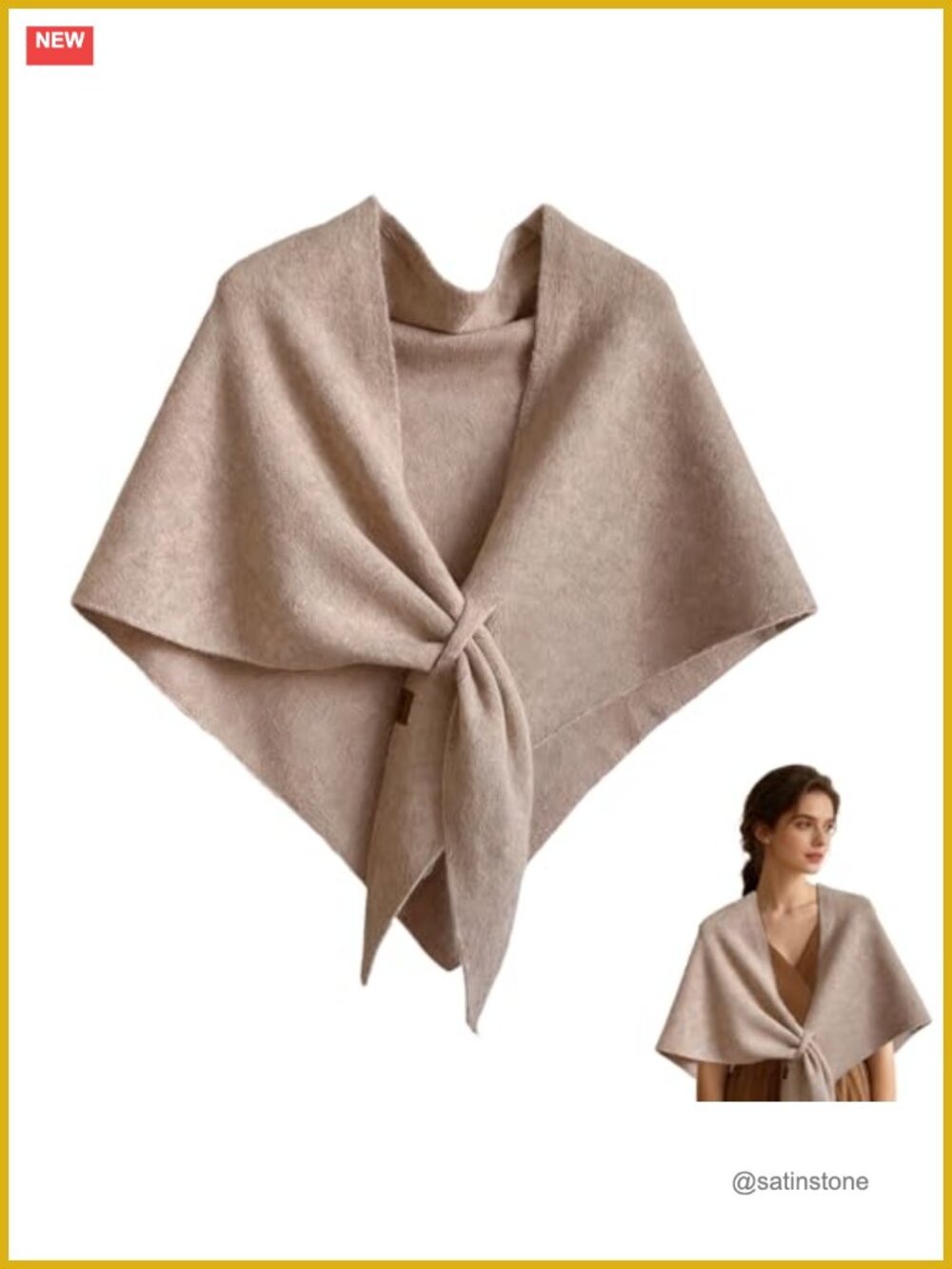 Women's Knitted Pashmina Shawl Wrap Cardigan Cape Polyester One Size